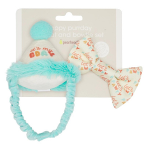 Pearhead Happy Purrday Cat Hat and Bowtie Set