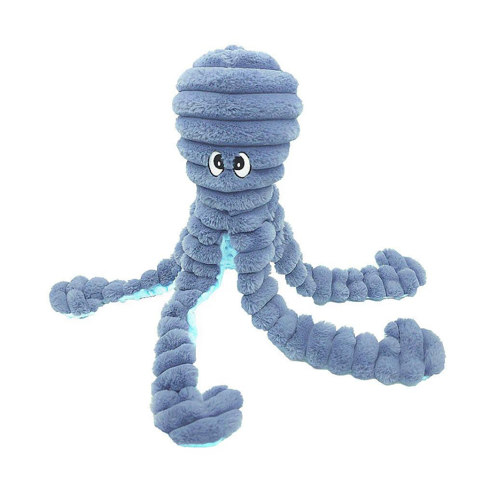 Petlou King Octopus Dog Toy, Blue, 26"