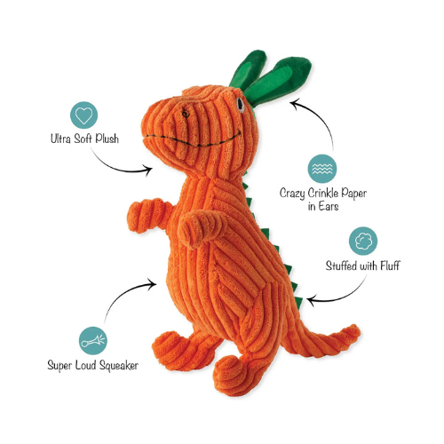 Pet Shop by Fringe Studio Carrot 'Bout You Rex Plush Dog Toy