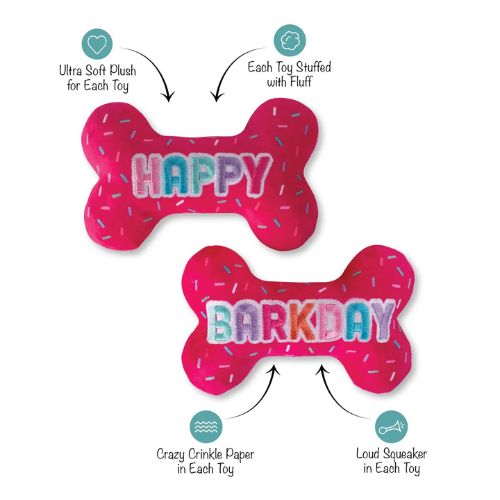 Pet Shop by Fringe Studio It's My Barkday 2-Piece Set Plush Dog Toy