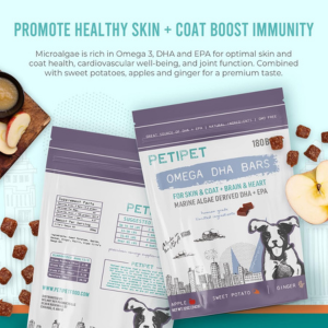 Petipet Omega DHA Bar For Skin & Coat + Brain & Heart Dog Supplement Treat - Mutts & Co.