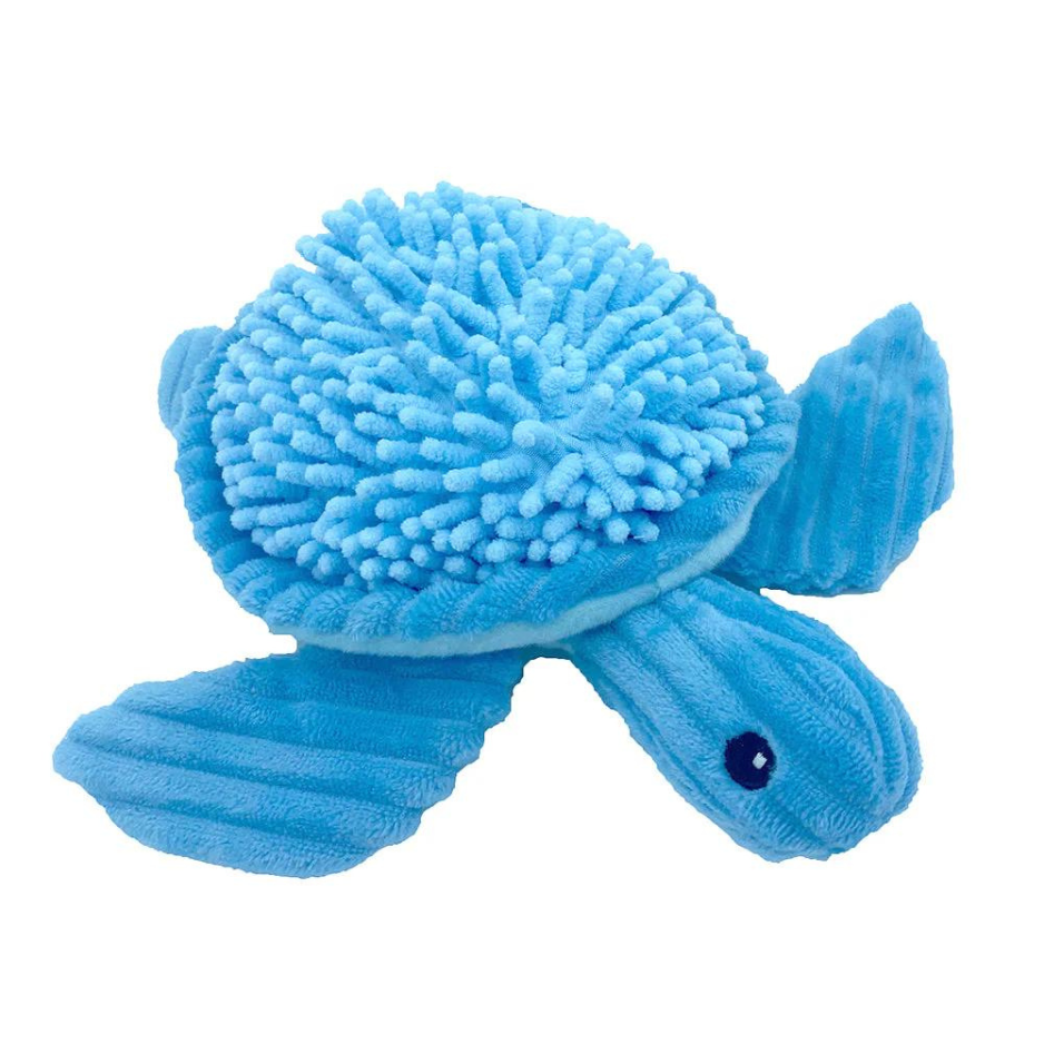 Petlou Blue Bay Turtle Dog Toy, 10"