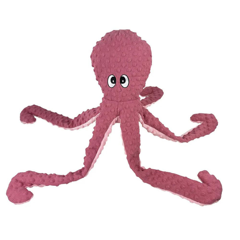 Petlou Dotty Friends 2.0 Octopus Dog Toy, Rose, 26"