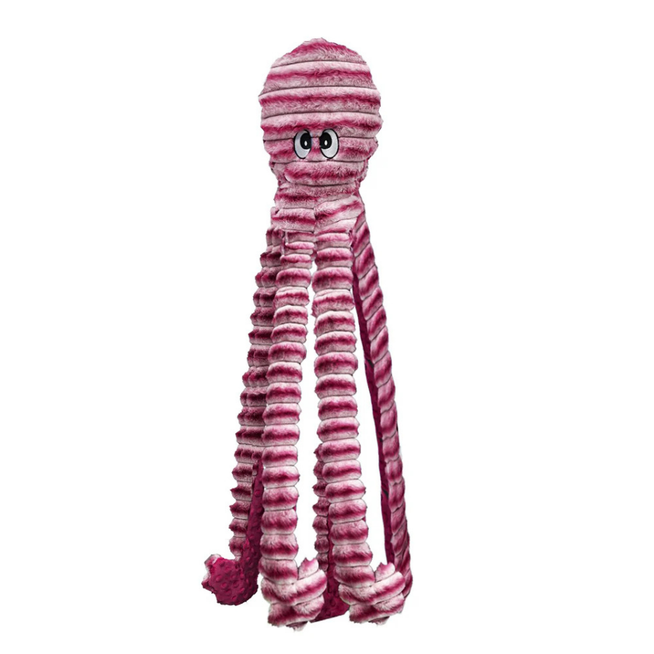 Petlou Mega Octopus Dog Toy, Twin Dye Red, 40"