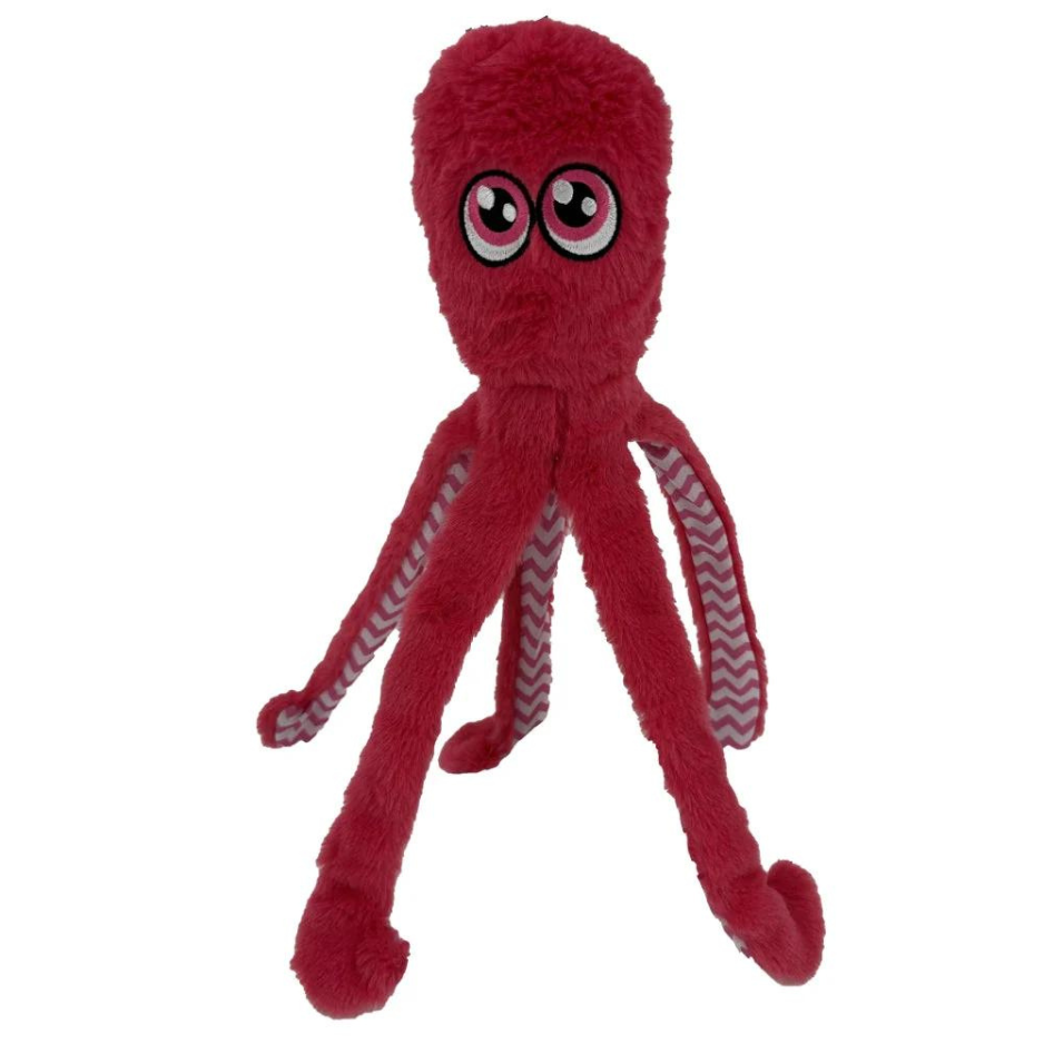 Petlou Octopus Dog Toy, Hot Pink, 16"