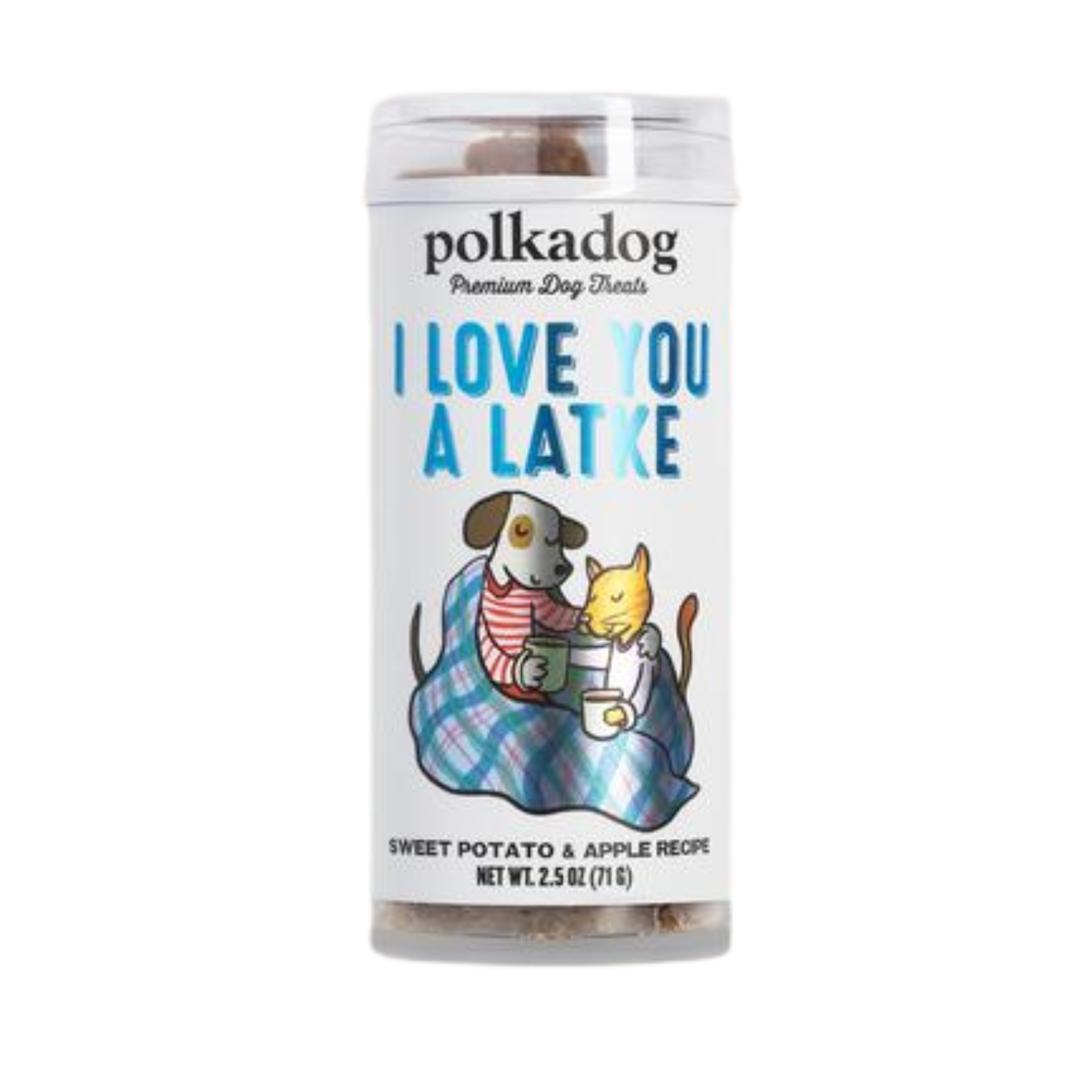 Polka Dog Holiday I Love You a Latke Stocking Stuffer Mini Tube Dog Treats 2.5 oz