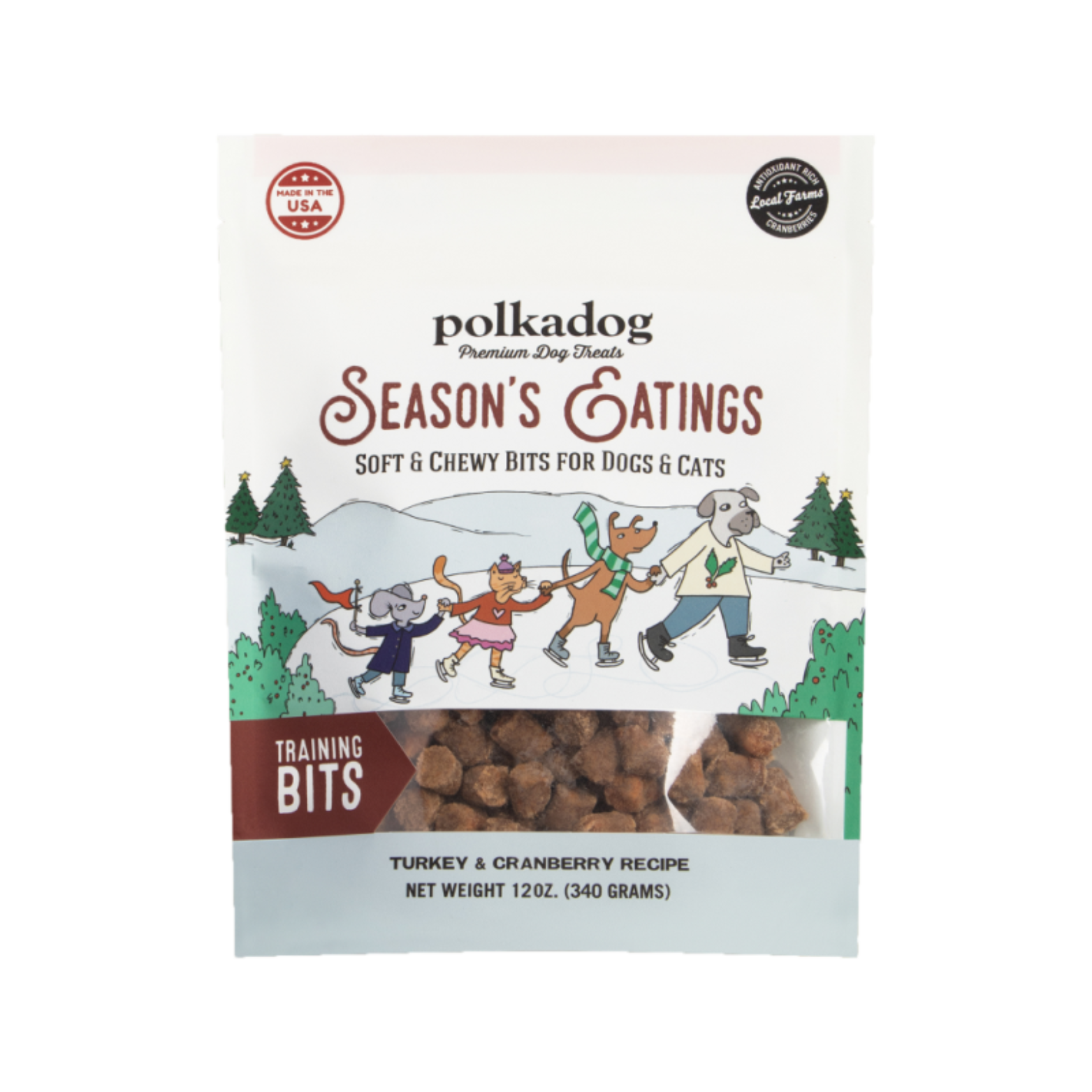 Polka Dog Holiday Season's Eatings Turkey and Cranberry Treats 10 oz