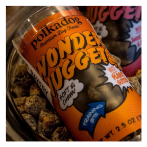 Polka Dog Mini Tube Wonder Nuggets Peanut Butter Soft & Chewy Dog Treats 2.5oz