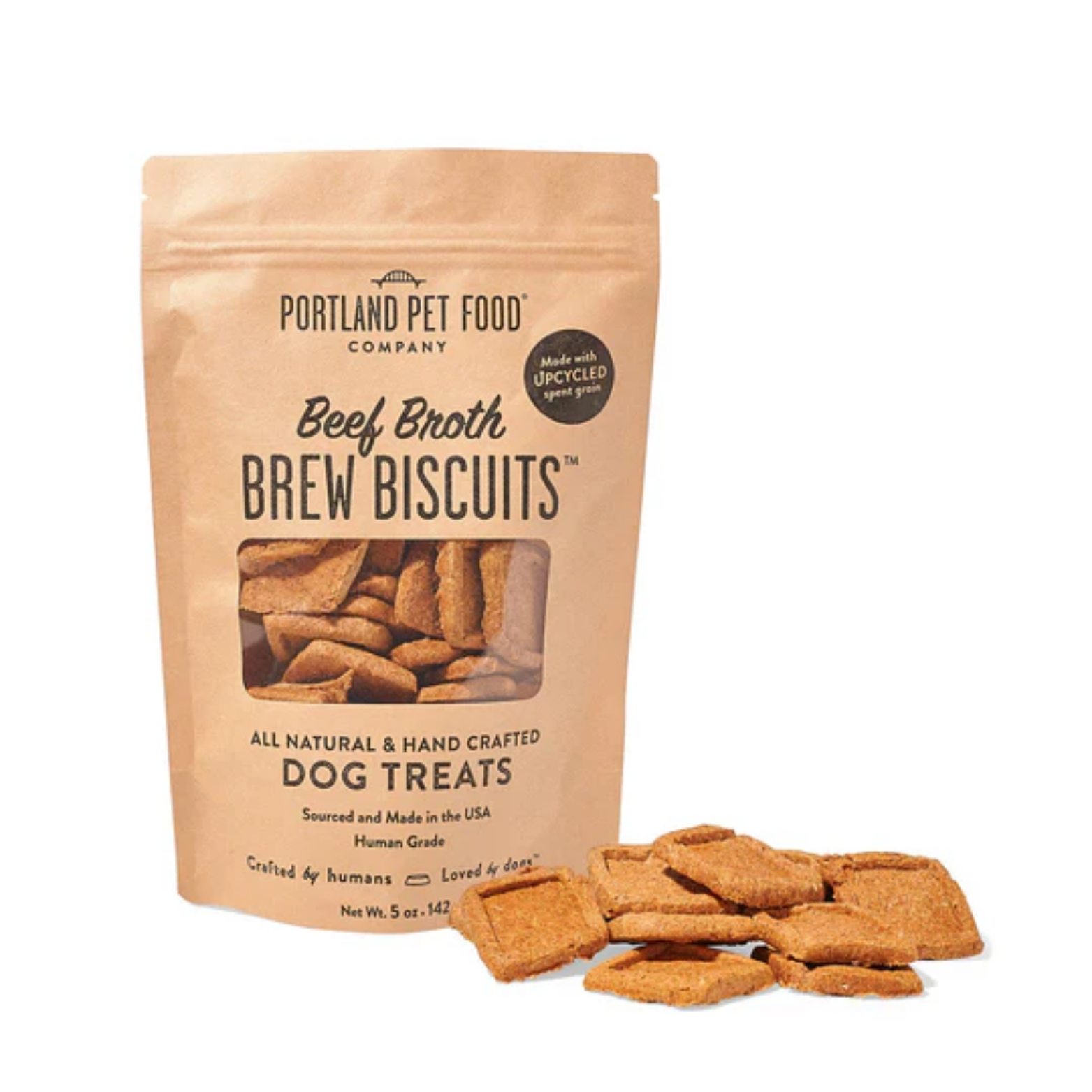 Portland Pet Food Company Beef Broth Brew Biscuits Crunchy Dog Treats 5oz