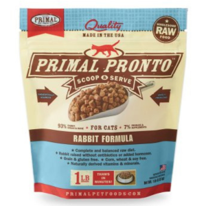 Primal Pronto Rabbit Formula Frozen Raw Cat Food 1 lbs - Mutts & Co.