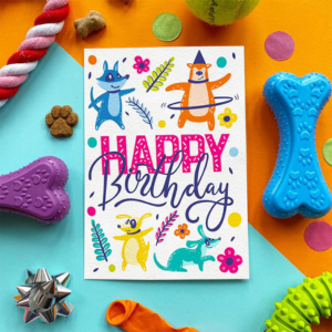 Scoff Paper Happy Birthday Bacon Flavored Edible Card for Dogs