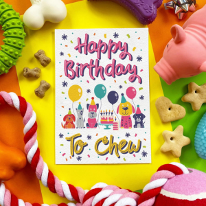 Scoff Paper Happy Birthday To Chew Bacon Flavored Edible Card for Dogs
