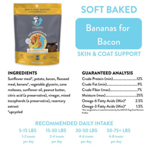 Shameless Pets Soft-Baked Bananas for Bacon Biscuits for Dogs, 6oz