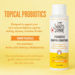 Skout's Honor Probiotic Cat Shampoo + Conditioner Honeysuckle 16-oz