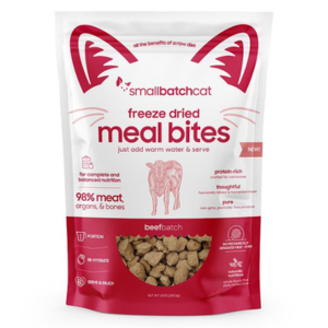 Small Batch Freeze Dried Beef Bites Meal Cat Food 10 oz