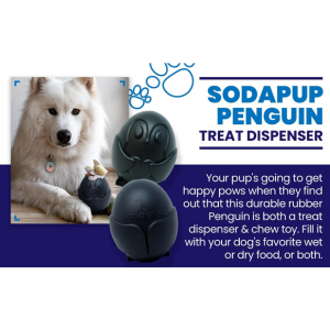 SodaPup Black Rubber Penguin Dog Toy Large - Mutts & Co.