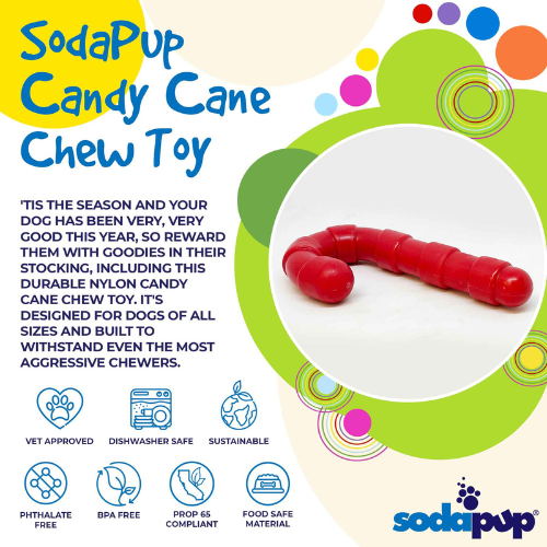SodaPup Candy Cane Dog Chew Toy