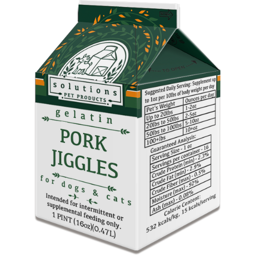 Solutions Pet Products Pork Jiggles for Dogs and Cats 16oz