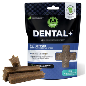 Stashios Dog Dental + Gut Support Beef Dental Sticks for Adult Dogs, 11.3 oz - Mutts & Co.