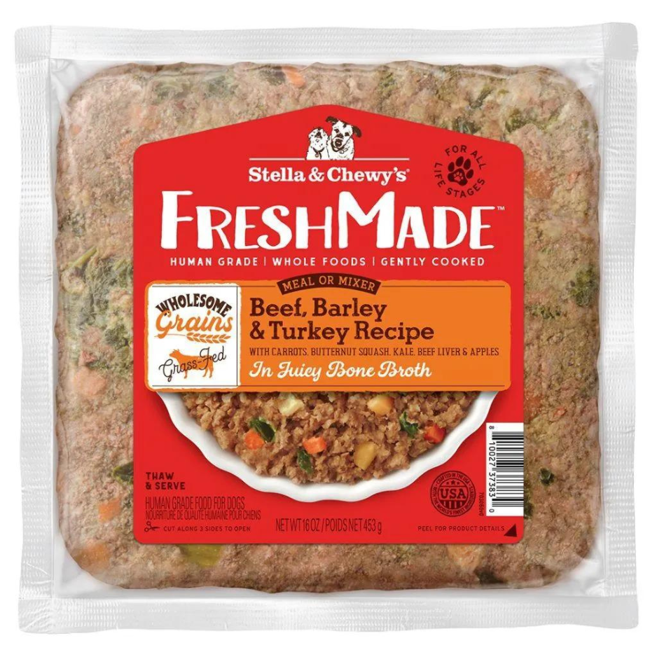 Stella & Chewy's FreshMade Beef, Barley & Turkey Gently Cooked Dog Food 16oz - Mutts & Co.