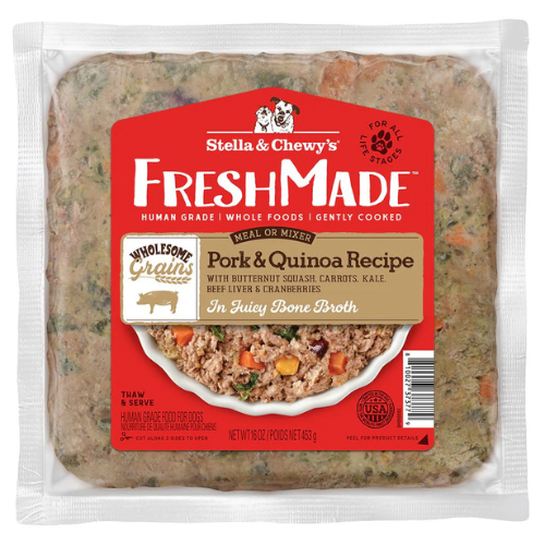 Stella & Chewy's FreshMade Wholesome Grains Pork & Quinoa Gently Cooked Dog Food 16oz