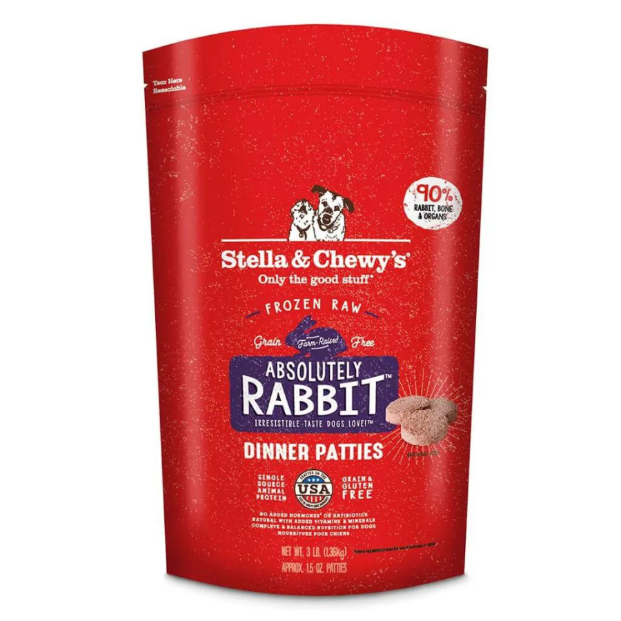 Stella & Chewy's Raw Frozen Absolutely Rabbit Dinner Patties Dog Food - Mutts & Co.