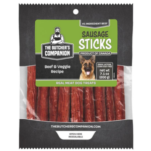 The Butcher's Companion Beef & Veg Sausage Sticks Dog Treat 7.1 oz - Mutts & Co.