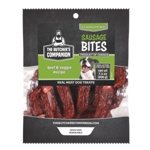 The Butcher's Companion Beef & Veggie Sausage Bites Dog Treat 8.8 oz - Mutts & Co.
