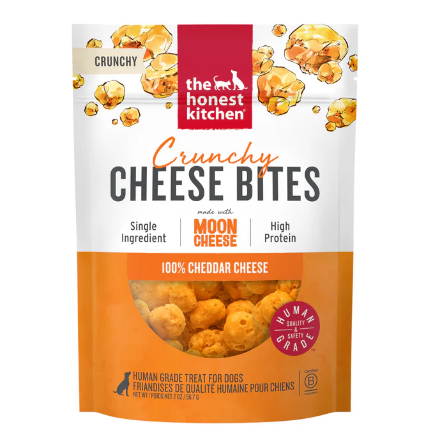The Honest Kitchen Cheddar Cheese Bites Crunchy Dog Treats, 2 oz