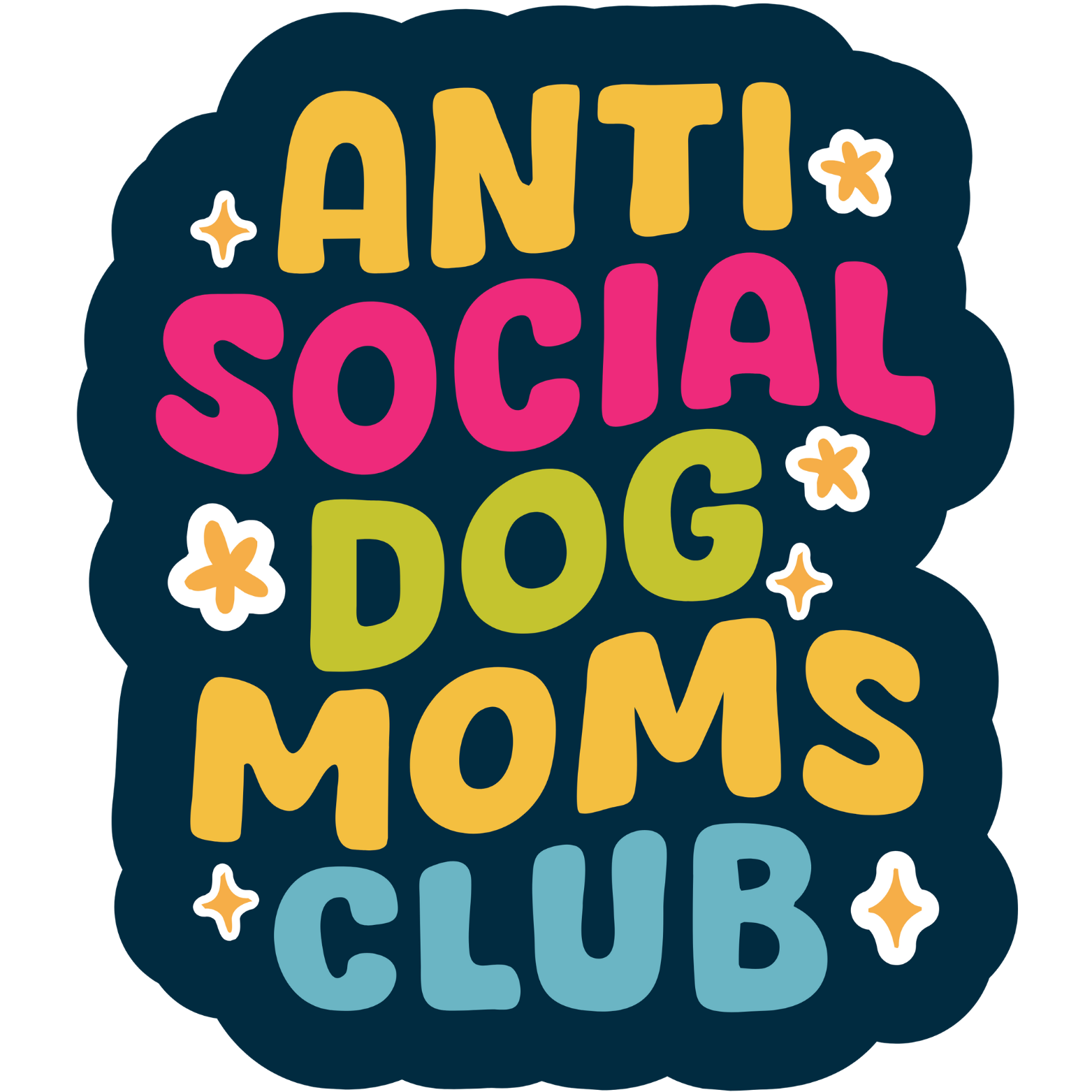 The Pet Foundry Anti Social Dog Moms Club Vinyl Sticker