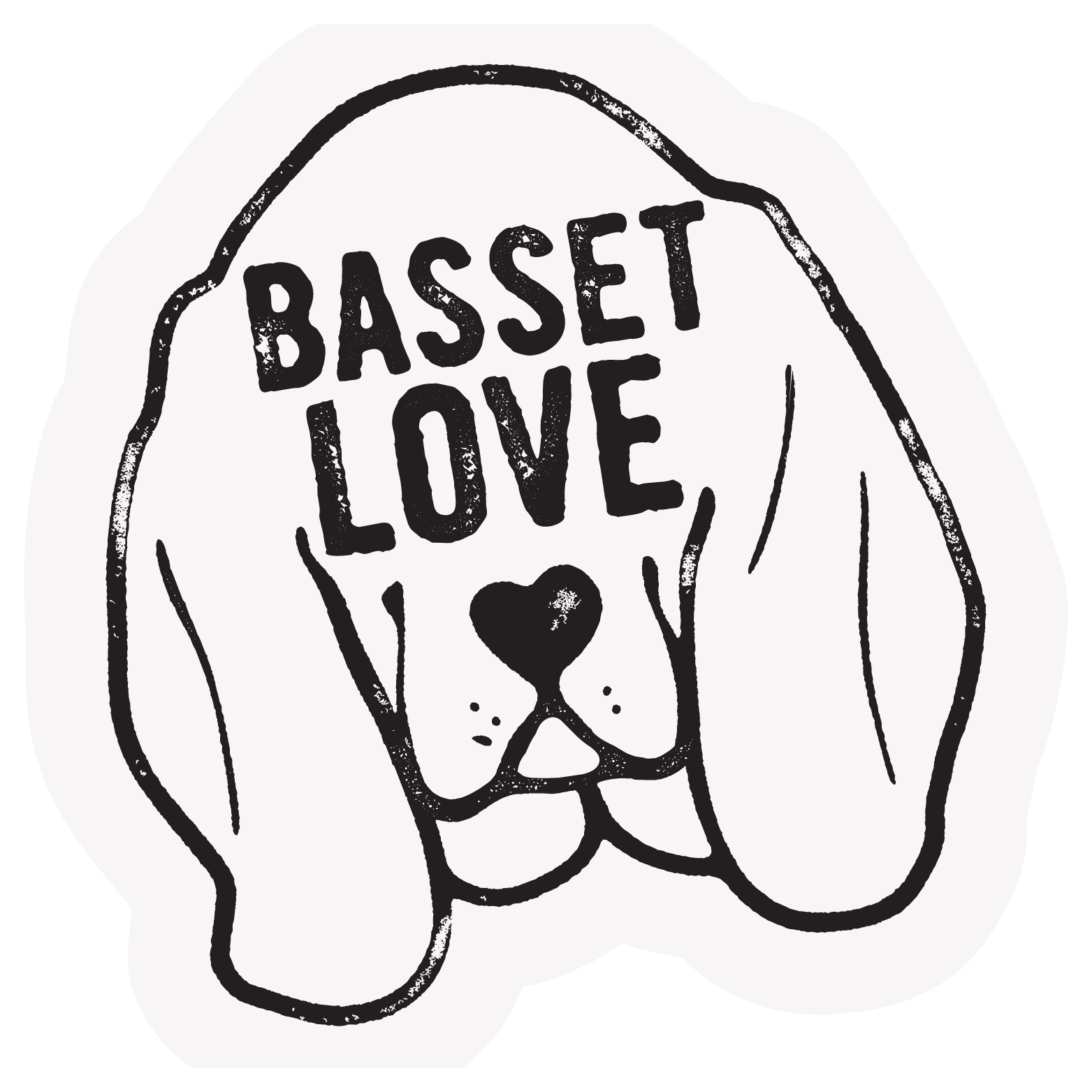 The Pet Foundry Basset Hound Love Vinyl Sticker