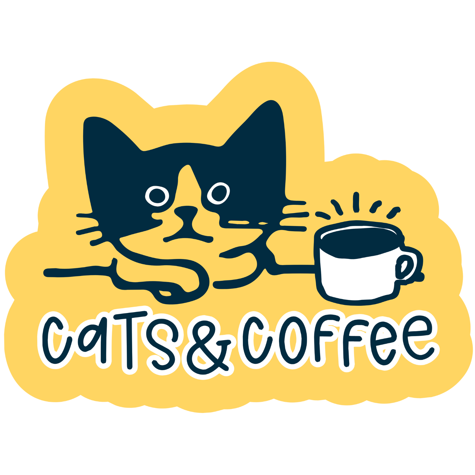 The Pet Foundry Cats & Coffee Vinyl Sticker