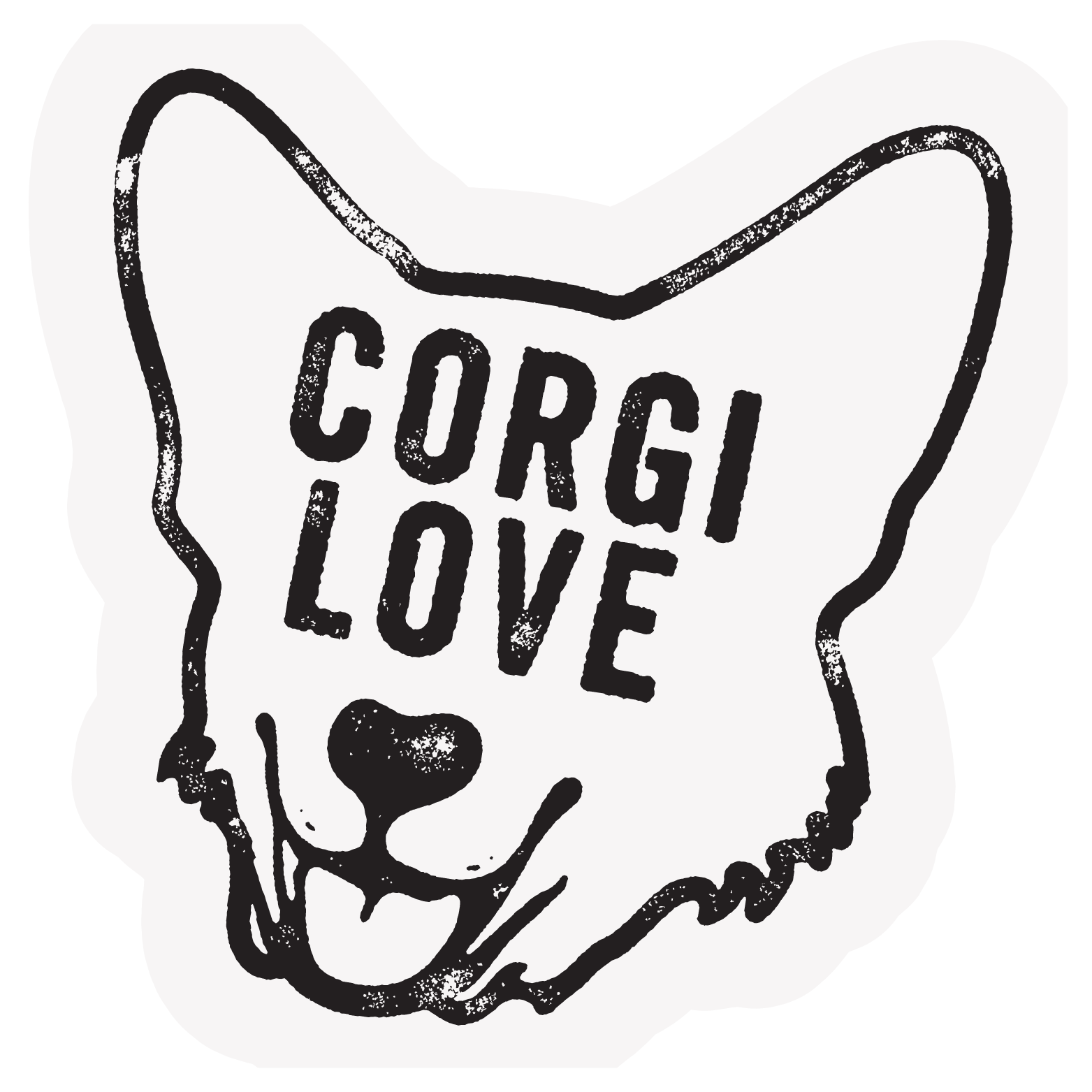 The Pet Foundry Corgi Love Vinyl Sticker