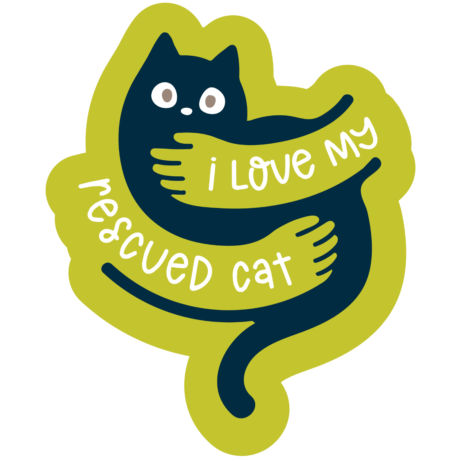 The Pet Foundry I love my Rescued Cat Vinyl Sticker