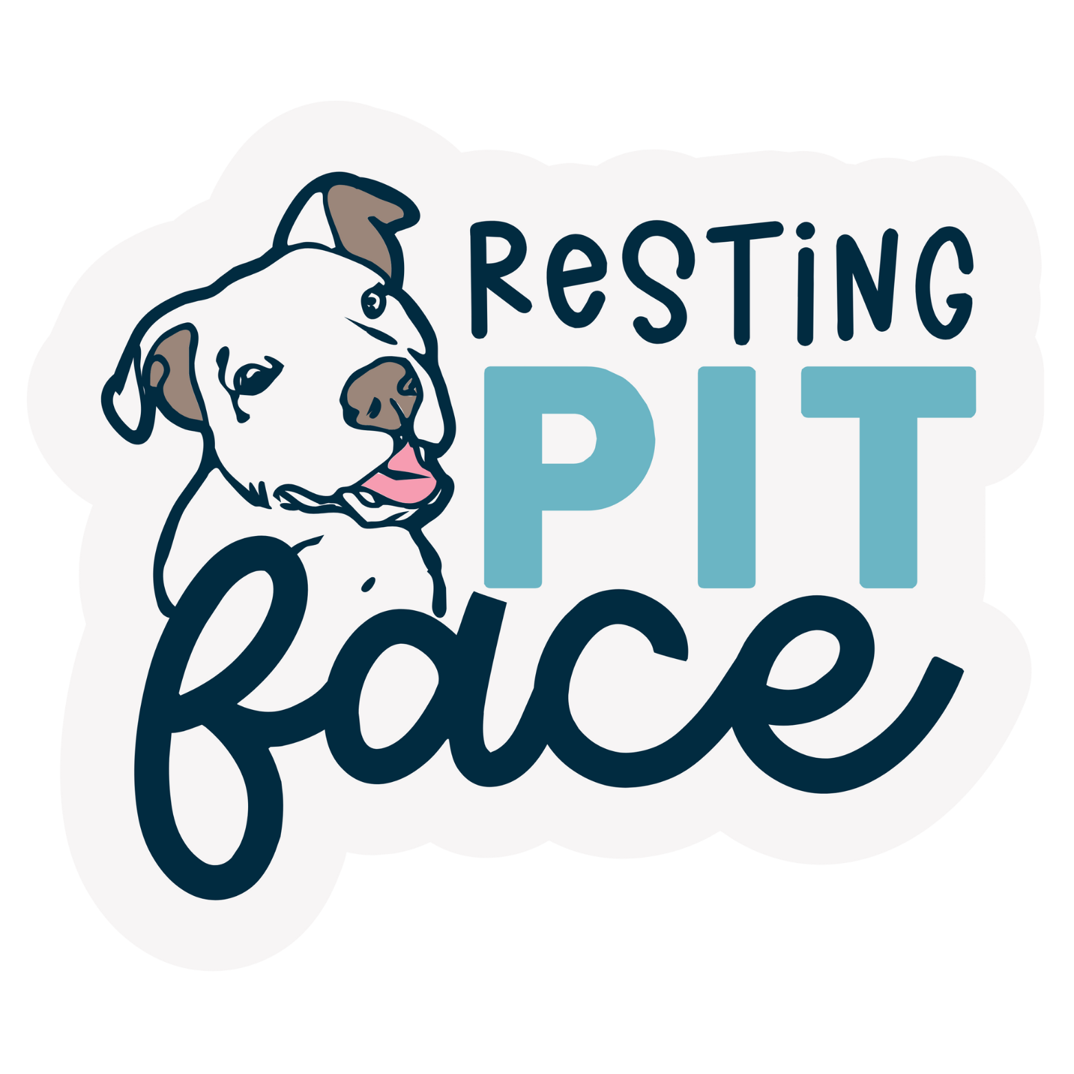 The Pet Foundry Resting Pit Face Vinyl Sticker