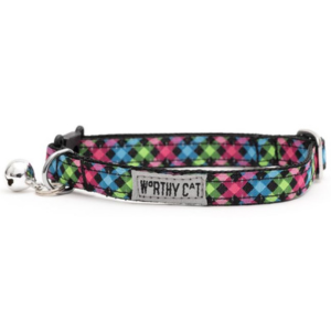 The Worthy Dog Carnival Check Cat Collar - Mutts & Co.