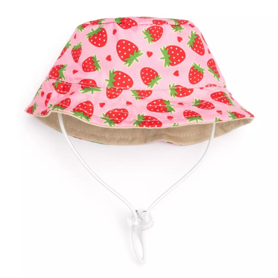 The Worthy Dog Strawberries Bucket Hat Dog Accessory
