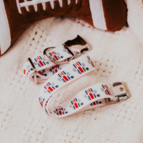 Top Rocks OSU Helmet Stripe Paw Print Collar