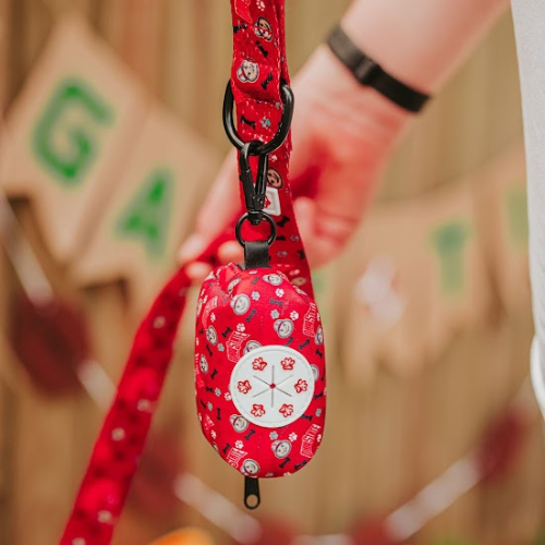Top Rocks Red Brutus With Paws & Bones Waste Bag Carrier