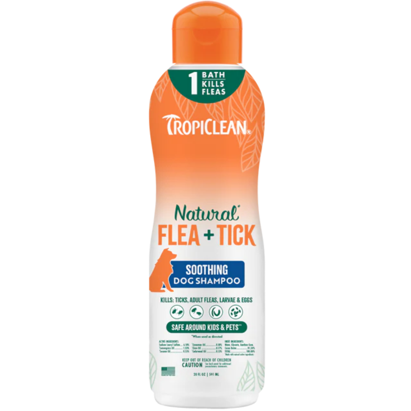TropiClean Dog Natural Flea & Tick Soothing Shampoo 20oz