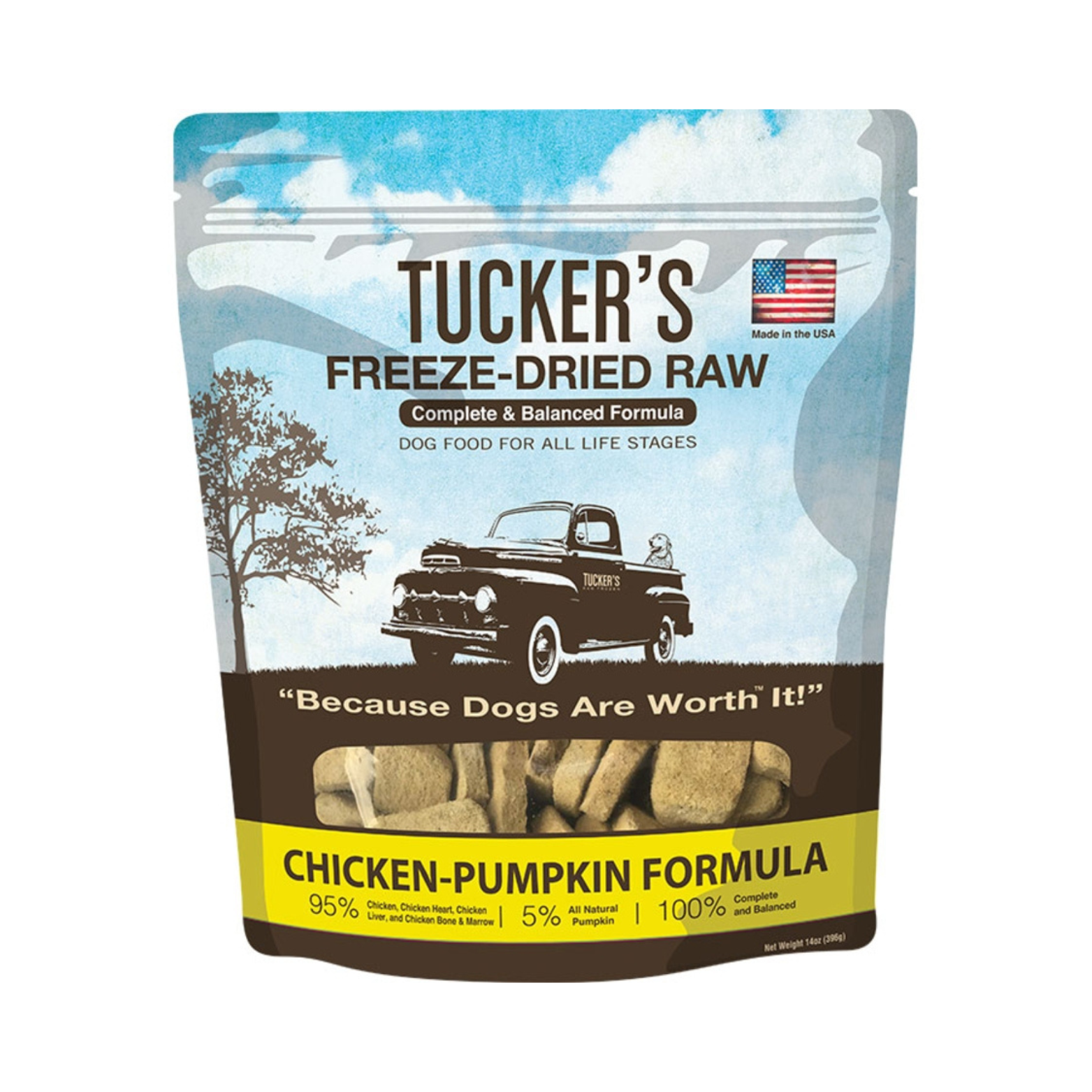Tucker's Freeze Dried Dog Food Chicken & Pumpkin Formula 14 oz
