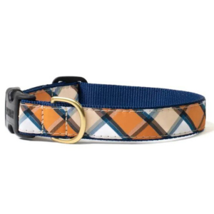 Up Country Terracotta Plaid Dog Collar