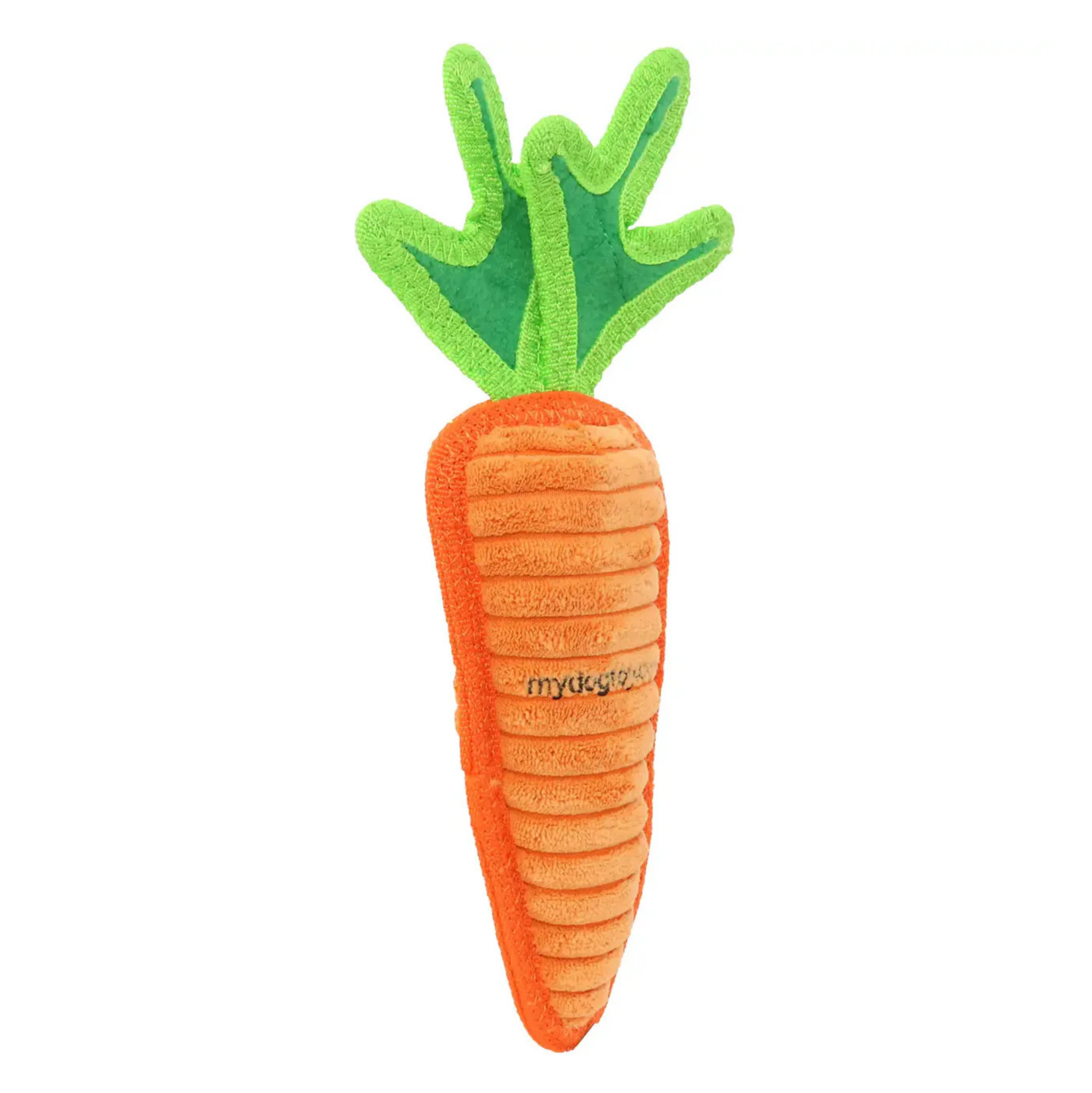 VIP Tuffy's Funny Food Carrot Squeaky Plush Dog Toy, Orange