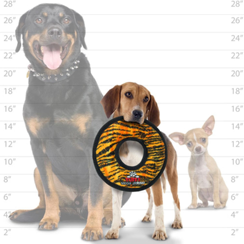 VIP Tuffy's Mega Junior Ring Dog Toy, Tiger