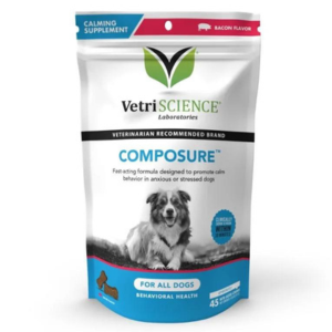 VetriScience Composure Long Lasting Calming Supplement Bacon Flavor for Dogs 5.64 oz