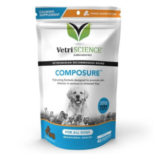 VetriScience Composure Long Lasting Calming Supplement Peanut Butter Flavor for Dogs 5.64 oz