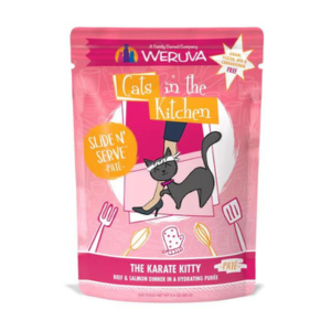 Weruva Cats in the Kitchen Pate's The Karate Kitty Beef & Salmon Recipe Cat Food Pouches 3 oz - Mutts & Co.