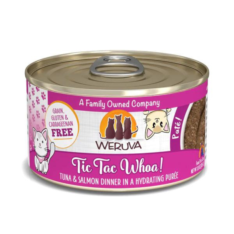 Weruva Classics Pate's Tic Tac Whoa Tuna & Salmon Recipe in Hydrating Puree Canned Cat Food - Mutts & Co.