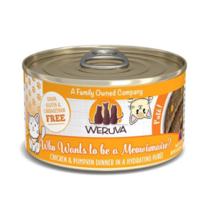 Weruva Classics Pate's Who Wants to be a Meowionaire Chicken & Pumpkin Recipe in Hydrating Puree Canned Cat Food - Mutts & Co.