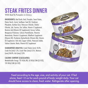 Weruva Truluxe Steak Frites with Beef and Pumpkin in Gravy Canned Cat Food - Mutts & Co.